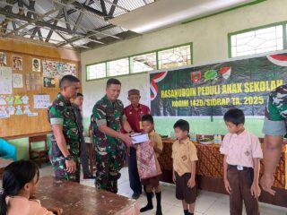 Angin Segar di SDN 8 Arawa: Kasdim 1420/Sidrap Hadir dalam Program "Hasanuddin Peduli Anak Sekolah"