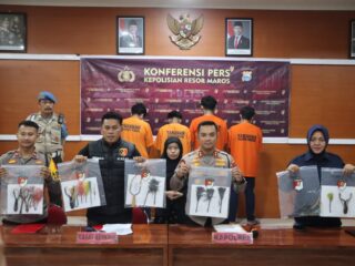 Polres Maros Tangkap Kawanan Pelaku Pembusuran yang Resahkan Warga, 7 Orang Diamankan