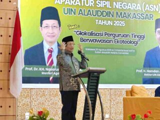 Menag RI Transit di Makassar, Doakan Bangsa Damai dan Hadiri Pembinaan ASN UIN Alauddin