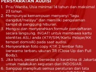 Persyaratan Audisi D’Academy 8: Ini Syarat Lengkap yang Wajib Dipenuhi Peserta
