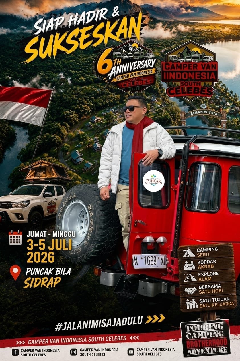 Puncak Bila Sidrap Jadi Pusat Perhatian, Ratusan Camper Van Akan Padati Wisata Alam 3 Hari Penuh