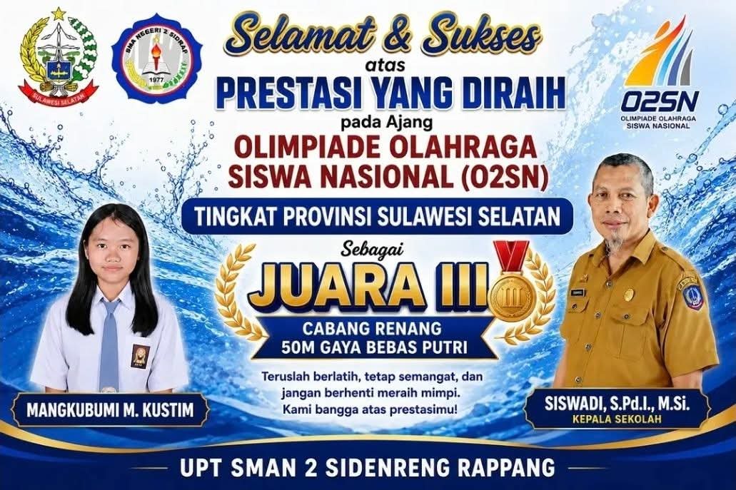 Membanggakan! Mangkubumi M. Kustim Persembahkan Juara III O2SN Provinsi Sulsel untuk UPT SMAN 2 Sidenreng Rappang
