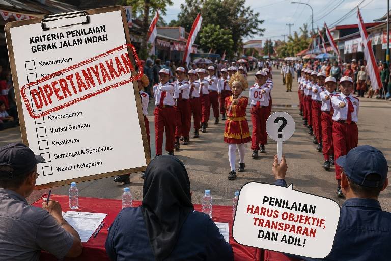 Gerak Jalan Indah SD di Watang Sidenreng Tuai Sorotan, Sekolah Pertanyakan Penilaian