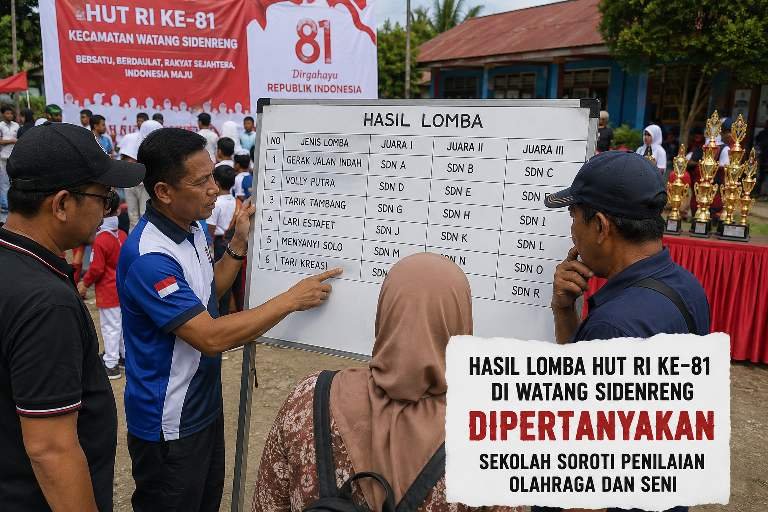 Hasil Lomba HUT RI ke-81 di Watang Sidenreng Dipertanyakan, Sekolah Soroti Penilaian Olahraga dan Seni