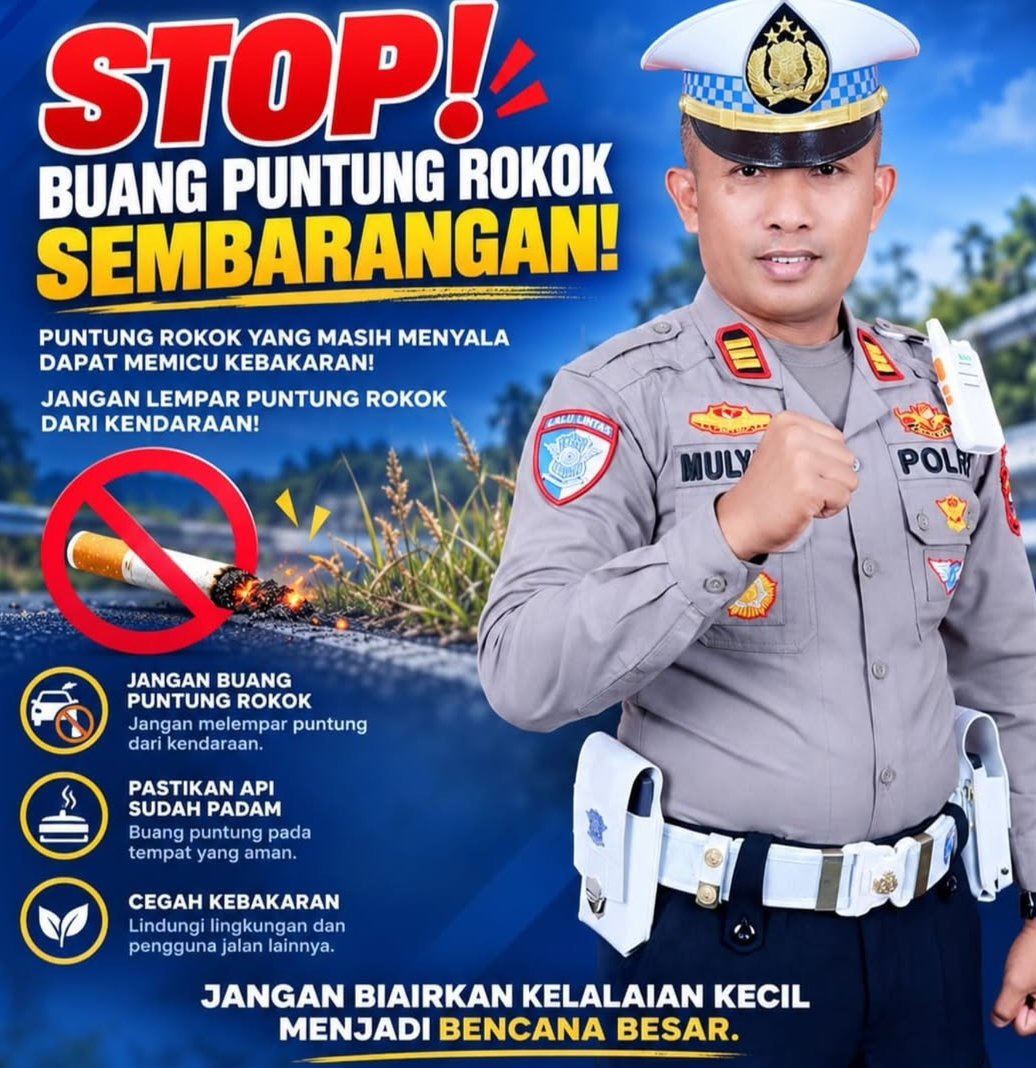 Kasat Lantas Polres Sidrap: Stop Buang Puntung Rokok Sembarangan!